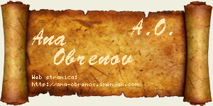 Ana Obrenov vizit kartica
